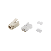 Miniatura 1 de KIT 100 CONECTORES RJ45 EQUIP CATEGORIA 6A 121176 CON CAPUCHON Y GUIA