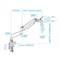 Miniatura 2 de SOPORTE MESA MONITOR/TV TOOQ DB3032TNR-S 13´´/32´´ MAX.9KG PLATA 1 BRAZO