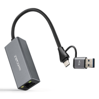 Miniatura 1 de Nanocable Conversor USB-C+USB-A/M 3.0 RJ45 15cm