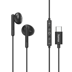 AURICULAR INTRAUDITIVO USB-C HAMA CLASSY MICROFONO CABLE 1.2m COLOR NEGRO
