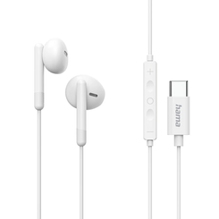 AURICULAR INTRAUDITIVO USB-C HAMA CLASSY MICROFONO CABLE 1.2m COLOR BLANCO