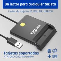 Miniatura 4 de iggual Lector tarjetas ID DNI SIP USB 2.0 negro