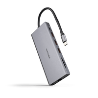 Miniatura 1 de Nanocable Hub 12en1 USB-A/C+HDMI+DP+RJ45+TF+SD+AU