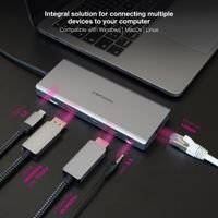 Miniatura 3 de Nanocable Hub 12en1 USB-A/C+HDMI+DP+RJ45+TF+SD+AU