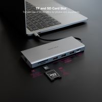 Miniatura 4 de Nanocable Hub 12en1 USB-A/C+HDMI+DP+RJ45+TF+SD+AU