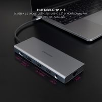 Miniatura 5 de Nanocable Hub 12en1 USB-A/C+HDMI+DP+RJ45+TF+SD+AU