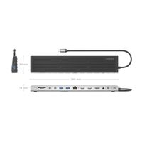 Miniatura 5 de AISENS USB C Dock 13 en 1  USB C A 2xHDMI  1xDisplayPort  1xRJ45  3xUSB A  2xUSB C  1xUSB C PD  1xSD  1xMicro SD  1xAudio  1xRanura Kensington  30cm