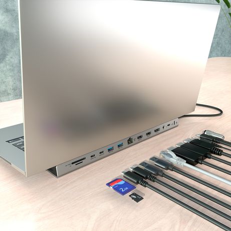 AISENS USB C Dock 13 en 1 USB C A 2xHDMI 1xDisplayPort 1xRJ45 3xUSB A 2xUSB C 1xUSB C PD 1xSD 1xMicro SD 1xAudio 1xRanura Kensington 30cm - Imagen 7 de 8 AISENS USB C Dock 13 en 1 USB C A 2xHDMI 1xDisplayPort 1xRJ45 3xUSB A 2xUSB C 1xUSB C PD 1xSD 1xMicro SD 1xAudio 1xRanura Kensington 30cm - Imagen 7 de 8