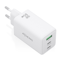 Miniatura 1 de AISENS - CARGADOR GaN 65W, 2xUSB-C PD3.0 QC4.0, 1xUSB-A QC3.0, BLANCO