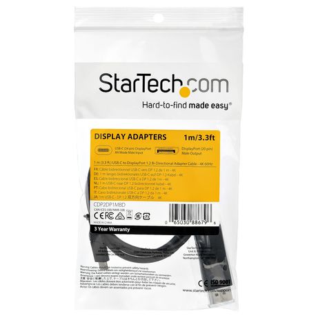 Cable de 1m USB C a DisplayPort 1.2 - Bidireccional - Imagen 6 de 6 Cable de 1m USB C a DisplayPort 1.2 - Bidireccional - Imagen 6 de 6