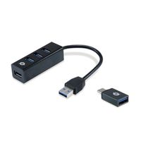 Miniatura 2 de HUB USB 3.0 CONCEPTRONIC HUBBIES04B 4 PUERTOS USB 3.0 COLOR NEGRO Y ADAPTADOR A USB-C