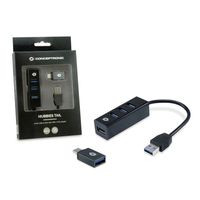 Miniatura 3 de HUB USB 3.0 CONCEPTRONIC HUBBIES04B 4 PUERTOS USB 3.0 COLOR NEGRO Y ADAPTADOR A USB-C