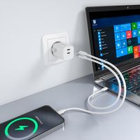 Miniatura 6 de AISENS Cargador GaN 65W  2xUSB C PD3 0 QC4 0  Blanco