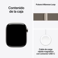 Miniatura 9 de Apple Watch Series 11 GPS + Cellular 46mm Natural Titanium Case with Natural Milanese Loop - S/M