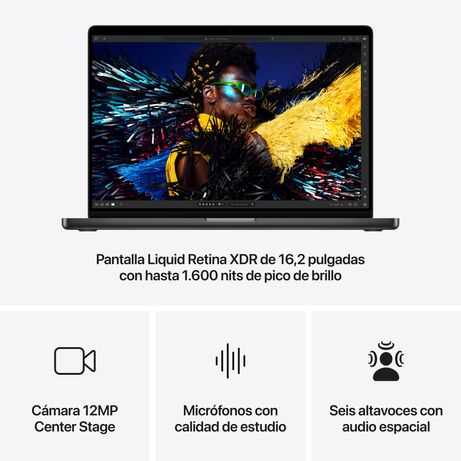 16-inch MacBook Pro: Apple M4 Max chip with 16-core CPU and 40-core GPU, 48GB, 1TB SSD - Space Black - Imagen 7 de 8 16-inch MacBook Pro: Apple M4 Max chip with 16-core CPU and 40-core GPU, 48GB, 1TB SSD - Space Black - Imagen 7 de 8
