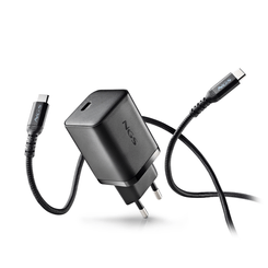 CARGADOR USB GAN NGS BUD65W-L 65W 1xUSB-C PD PPS DISE??O COMPACTO CON CABLE TRENZADO Y 5 TIPS NEGRO