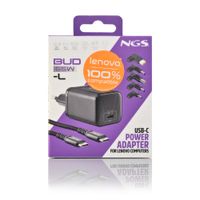 Miniatura 15 de CARGADOR USB GAN NGS BUD65W-L 65W 1xUSB-C PD PPS DISE??O COMPACTO CON CABLE TRENZADO Y 5 TIPS NEGRO