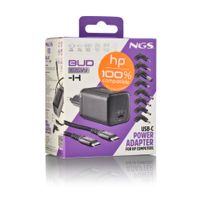 Miniatura 17 de CARGADOR USB GAN NGS BUD65W-H 65W 1xUSB-C PD PPS DISE??O COMPACTO CON CABLE TRENZADO Y 8 TIPS NEGRO