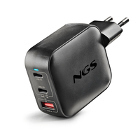 Miniatura 1 de CARGADOR USB GAN NGS BUD 100W TINY 100W 2xUSB-C 1xUSB-A PD PPS DISE??O ULTRRACOMPACTO COLOR NEGRO