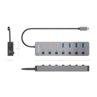 Miniatura 5 de AISENS Hub USB3 2 Gen2 10G USB C  USB C M 4xUSB A H 3xUSB C H 1xUSB C H PD3 0 100W  Gris  30cm