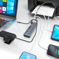 Miniatura 6 de AISENS Hub USB3 2 Gen2 10G USB C  USB C M 4xUSB A H 3xUSB C H 1xUSB C H PD3 0 100W  Gris  30cm