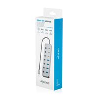 Miniatura 8 de AISENS Hub USB3 2 Gen2 10G USB C  USB C M 4xUSB A H 3xUSB C H 1xUSB C H PD3 0 100W  Gris  30cm