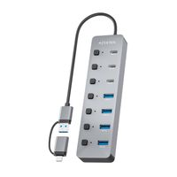 Miniatura 4 de AISENS Hub USB3 1 Gen1 USB C USB A  USB C M USB A M 4xUSB A H 3xUSB C H 1xUSB C H ALIM   Gris  30cm