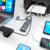 Miniatura 6 de AISENS Hub USB3 1 Gen1 USB C USB A  USB C M USB A M 4xUSB A H 3xUSB C H 1xUSB C H ALIM   Gris  30cm