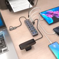 Miniatura 7 de AISENS Hub USB3 1 Gen1 USB C USB A  USB C M USB A M 4xUSB A H 3xUSB C H 1xUSB C H ALIM   Gris  30cm