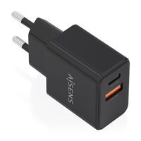 Miniatura 1 de AISENS - CARGADOR GaN 20W, 1xUSB-C PD3.0, 1xUSB-A QC3.0, NEGRO