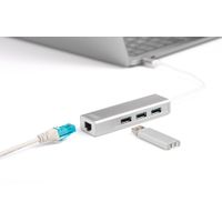 Miniatura 5 de 3 PORT USB 3.0 TYPE C HUB GIGABIT ETHERNET RJ45 WIN/MAC OS