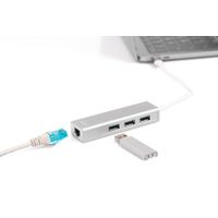 Miniatura 6 de 3 PORT USB 3.0 TYPE C HUB GIGABIT ETHERNET RJ45 WIN/MAC OS