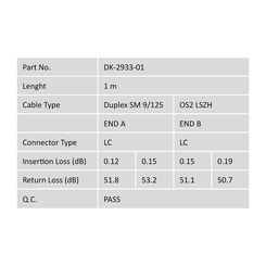 Fiber Optic Patch Cord LC-PC to LC-PC Duplex, OS2, color amarillo, 1m