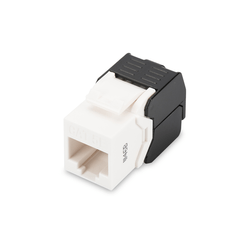 Cat 5e Keystone Jack  unshielded RJ45 to LSA  tool free connection  incl. cable tie white