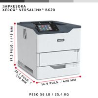 Miniatura 13 de XEROX VersaLink VersaLink B620 A4 61 ppm Impresora a doble cara PS3 PCL5e/6 2 bandejas 650 hojas  Laser Dúplex