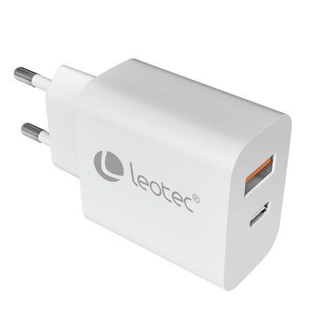 LEOTEC CARGADOR 20W 1 USB C PD+1 USB A blanco(compatible con Apple y Samsung) - Imagen 2 de 5 LEOTEC CARGADOR 20W 1 USB C PD+1 USB A blanco(compatible con Apple y Samsung) - Imagen 2 de 5