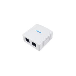 ROSETA DE SUPERFICIE EQUIP 235216 CATEGORIA 6A 2 HEMBRA RJ45 COLOR BLANCO