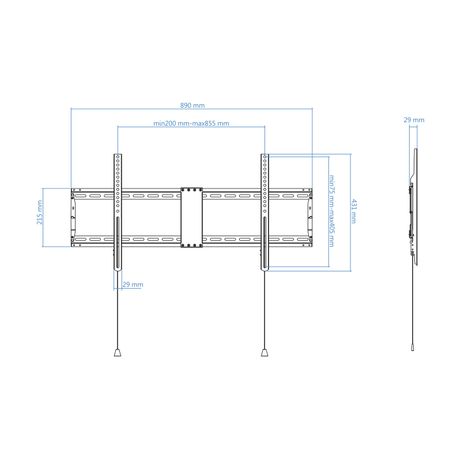SOPORTE PARED MONITOR/TV TOOQ LP4390F-B 43´´/90´´ MAX.70KG NEGRO - Imagen 5 de 11 SOPORTE PARED MONITOR/TV TOOQ LP4390F-B 43´´/90´´ MAX.70KG NEGRO - Imagen 5 de 11