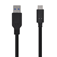 Miniatura 1 de AISENS Cable USB 3.1 Gen 2 10 Gbps 3 A, Tipo C/M-A/M, Negro, 0.5m
