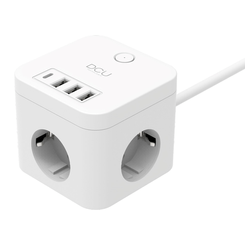 ENERGYCUBE DCU 37400110 CON CABLE + 3 TOMAS + 4 PUERTOS USB 5V/3A PD 20W