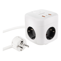 Nanocable Base de enchufe con 3 USB c/ interruptor