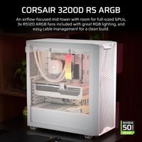 Miniatura 3 de Caja CORSAIR  Midi Tower 3200D RS ARGB PC Case RGB Blanco
