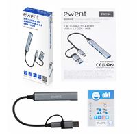 Miniatura 4 de EWENT HUB USB-A-C 5Gbps 3puertos 3.1 USB A alum