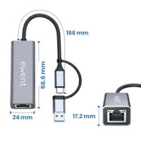 Miniatura 3 de EWENT ADAPTADOR ETHERNET 1GIGABIT | USB-C Y USB-A