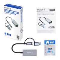 Miniatura 4 de EWENT ADAPTADOR ETHERNET 1GIGABIT | USB-C Y USB-A