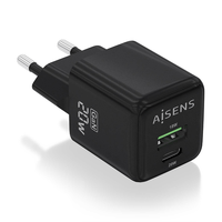 Miniatura 1 de CARGADOR AISENS GAN 20W 1XUSB-C PD3.0 QC4.0 1XUSB-A QC3.0 NEGRO