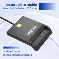 Miniatura 5 de iggual Lector tarjetas ID DNI SIP USB 2.0 negro