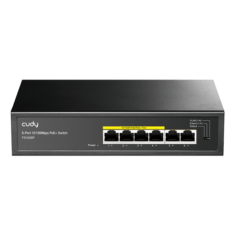SWITCH CUDY 6-PORT 10/100M POE+ SWITCH 60W - Imagen 1 de 3 SWITCH CUDY 6-PORT 10/100M POE+ SWITCH 60W - Imagen 1 de 3