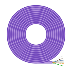 AISENS Cable de Red RJ45 LSZH Cat 6 UTP Rigido AWG23 CCA  Aleacion   Violeta  100M