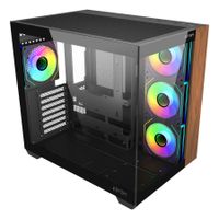 Miniatura 4 de CAJA ATX ABYSM SAVA 285B SIN FUENTE NEGRO MADERA 3 BAHIAS USB-C GPU 410mm